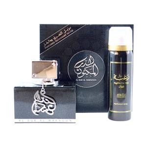 Set Al Dur Al Maknoon Silver, Lattafa, Barbati, Apa de Parfum - 100ml + Deo - 50ml - 2 | YEO