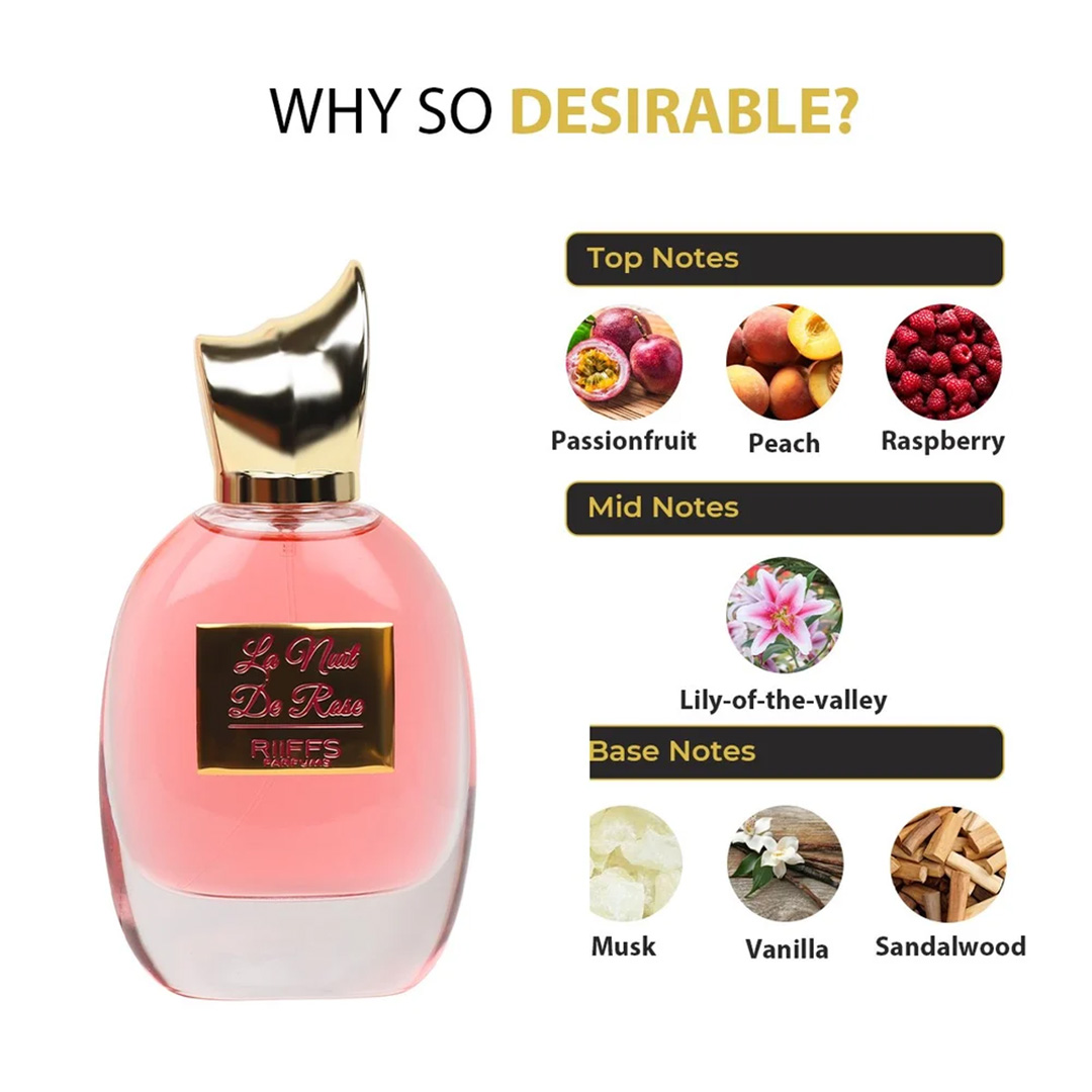 Apa de Parfum La Nuit De Rose, Riiffs, Femei - 100ml - 2 | YEO