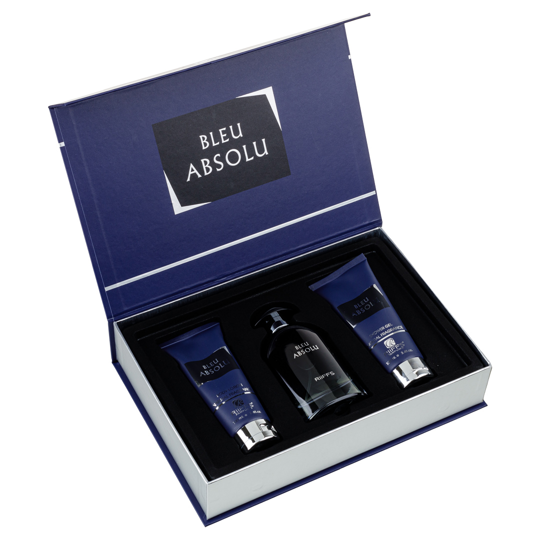 Set Cadou Bleu Absolu Apa de Parfum 100ml + Gel De Dus 100ml + Lotiune de corp 100ml, Riiffs